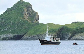 Elizabeth G at anchor in Village Bay, St Kilda