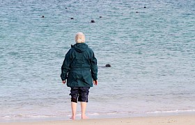 Watching the seals in the water from Mingulay Bay Beach