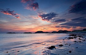 Glorious sunset in the outer Hebrides on a Scottish cruise