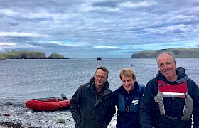 James meets Adam Nicolson on the Shiants with his friend Hugh