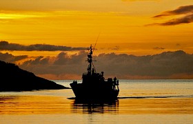 Elizabeth G at sunset Inner Hebrides image © James Fairbairns