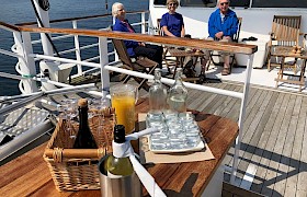 Drinks on deck - photo James Fairbairns