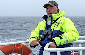 Chris Gomersall on Deck of Elizabeth G Wildlife Watch