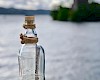 Message in a bottle beside Loch Urquart on Loch Ness Cruise