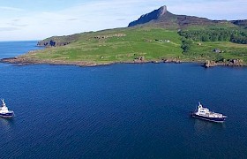 Both vessels anchored off the Isle of Eigg James Fairbairns