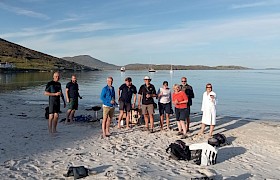 Barbeque on shore at Vatersay by Skipper Colin MacLeod