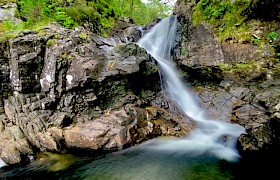 Waterfall on Caledonian Canal shore walk by Guide Will Smith