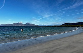 Guests swimming on the Isle of Muck by Guide Lynsey Bland