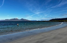 Guests swimming on the Isle of Muck by Guide Lynsey Bland
