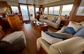 Saloon looking out to the aft of vessel