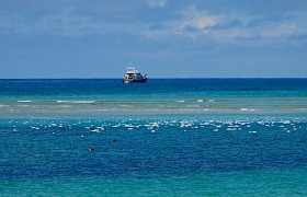 Emma Jane at anchor Monach Isles (Taken by guest Shamim Robertson)